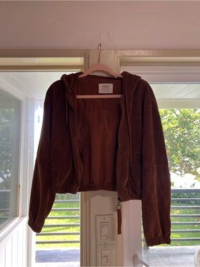 Ashley By 26 International Brown Corduroy Zip Hoodie